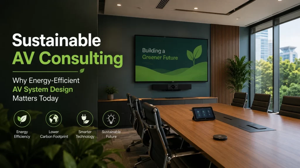 Sustainable AV consulting in modern workspace