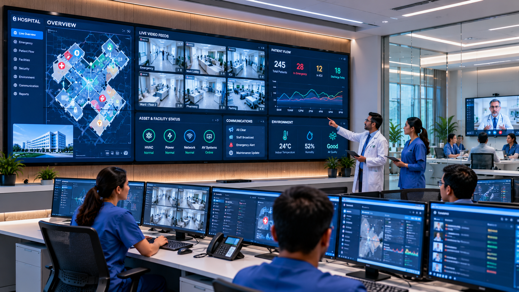 Modern professional environment with integrated technology